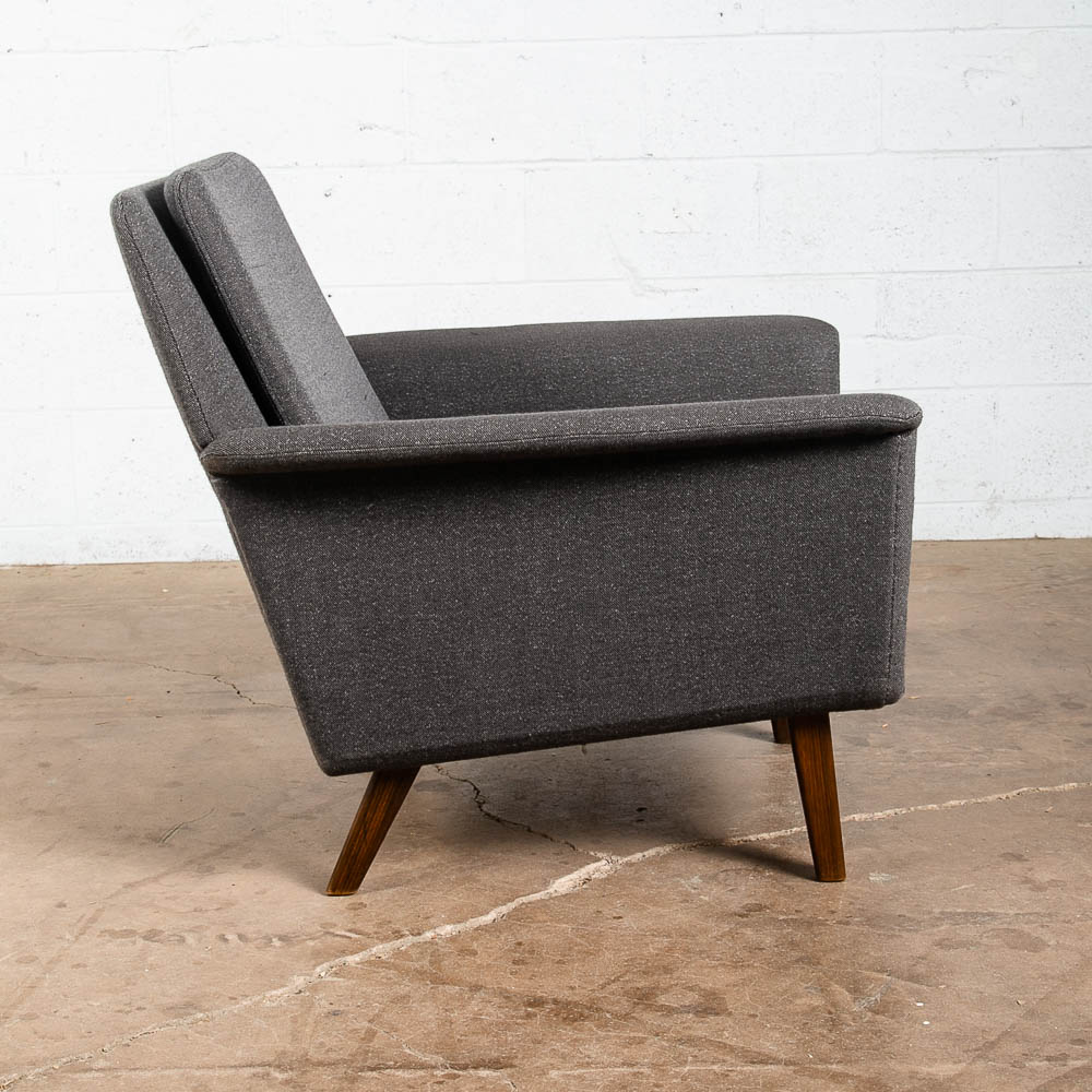 Mid Century Danish Modern Lounge Chair Fritz Hansen Soren Arm Low Dark Grey Mcm - Image 5