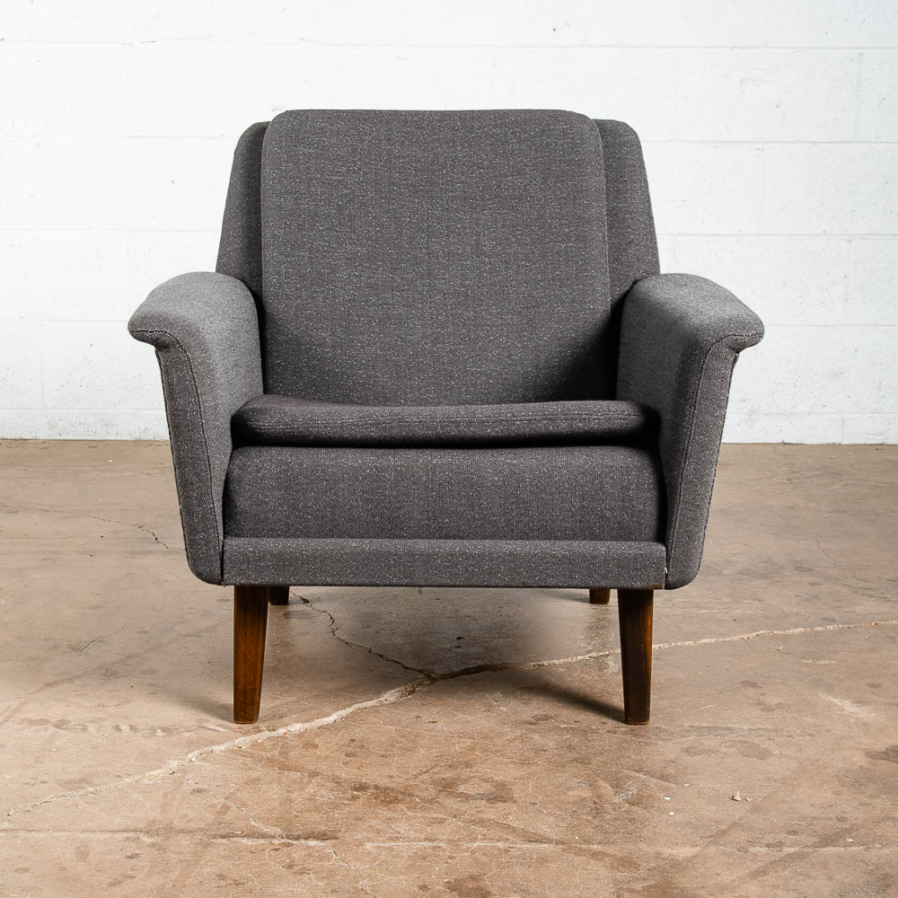Mid Century Danish Modern Lounge Chair Fritz Hansen Soren Arm Low Dark Grey Mcm - Image 3
