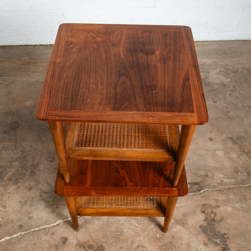 Mid Century Modern End Tables Side Lane Square Walnut Low Cube Nightstands Mcm - Image 6