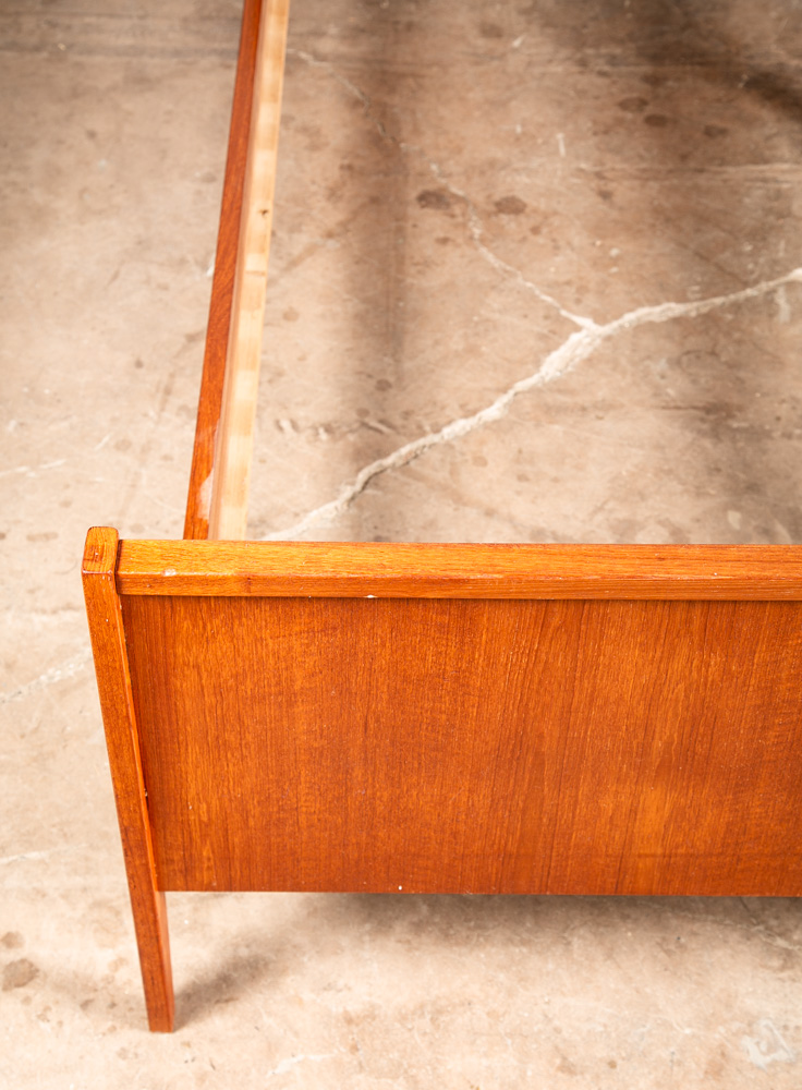 Mid Century Danish Modern Headboard Bed Frame Teak Double Size Storage - Image 10