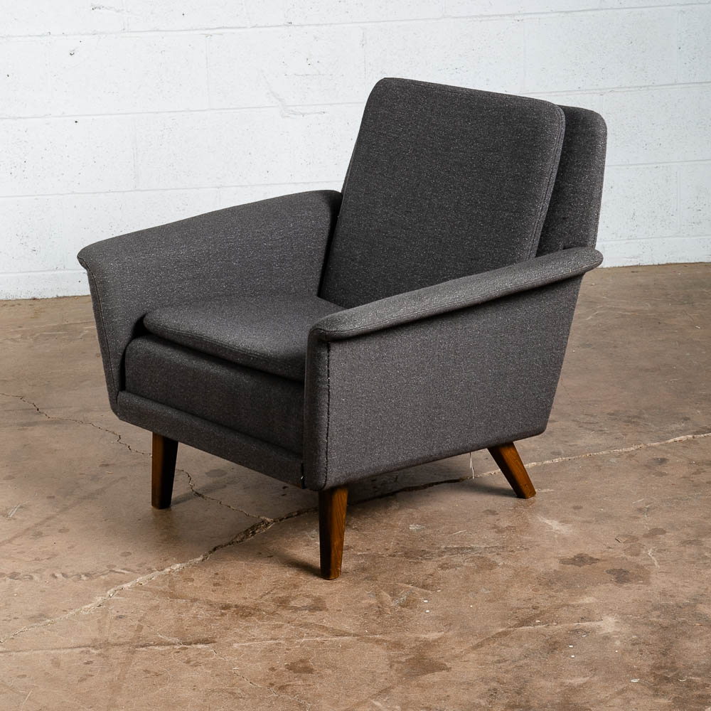 Mid Century Danish Modern Lounge Chair Fritz Hansen Soren Arm Low Dark Grey Mcm - Image 12