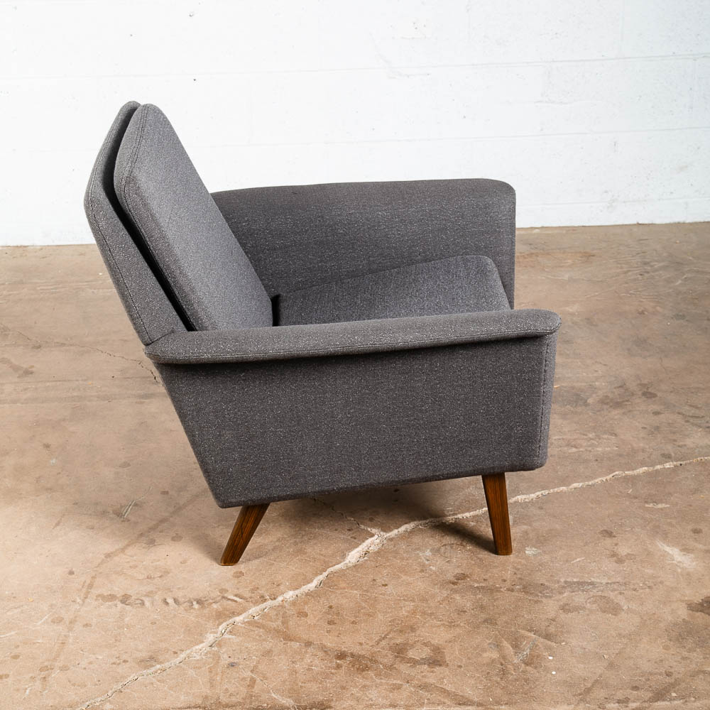 Mid Century Danish Modern Lounge Chair Fritz Hansen Soren Arm Low Dark Grey Mcm - Image 2
