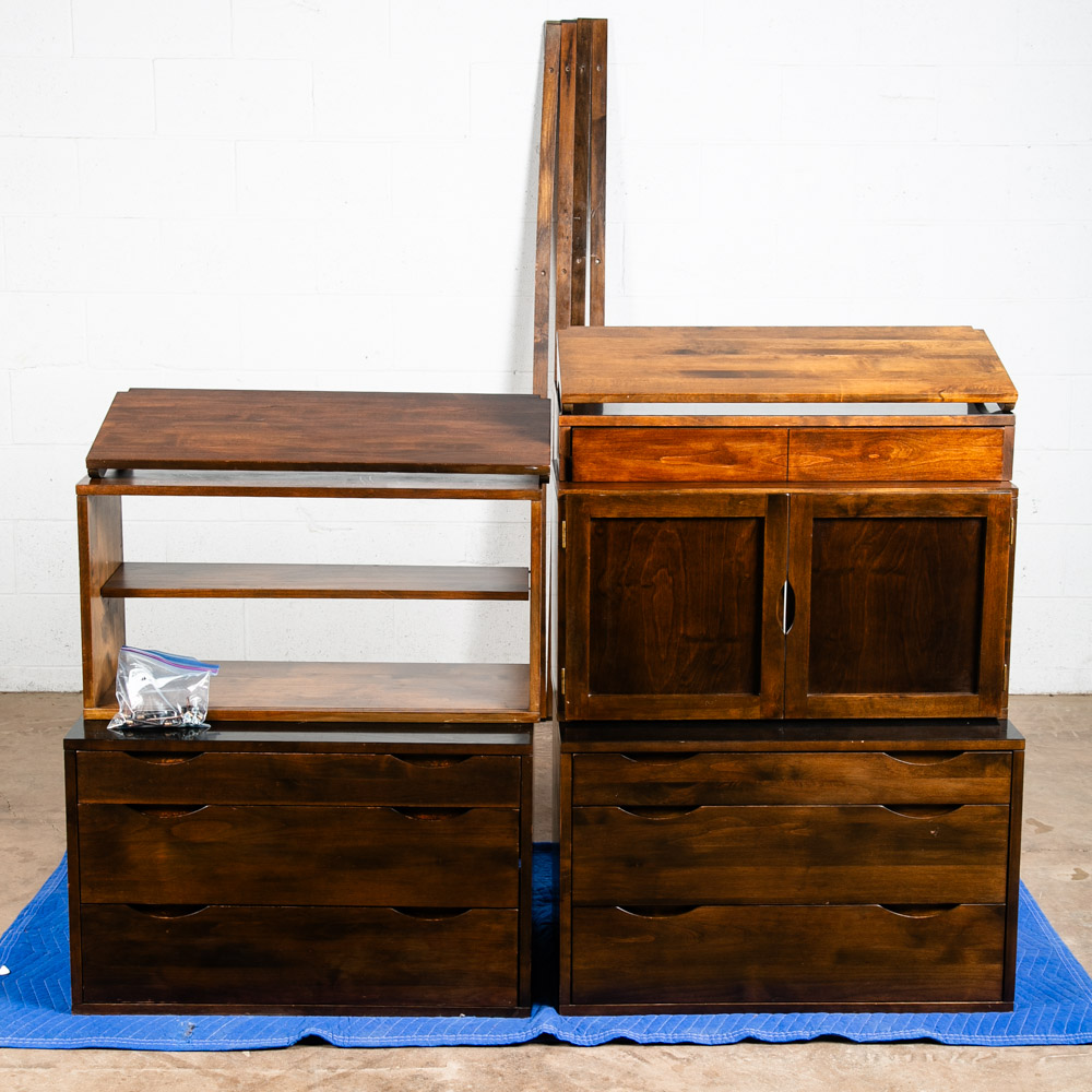 Mid Century Modern Wall Unit 3 Bay Kopenhavn Shelving Modular Desk Mcm Black #1 - Image 8