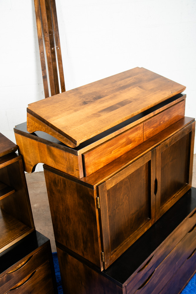 Mid Century Modern Wall Unit 3 Bay Kopenhavn Shelving Modular Desk Mcm Black #1 - Image 9