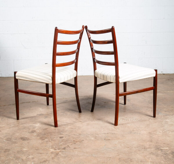 Mid Century Danish Modern Dining Chair Set 6 Rosewood Schou Andersen Ladder Back - Image 5