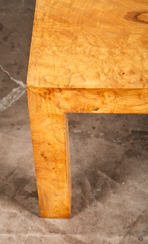 Mid Century Modern Side Table Olive Burl Milo Baughman Square Blonde Vintage End - Image 7