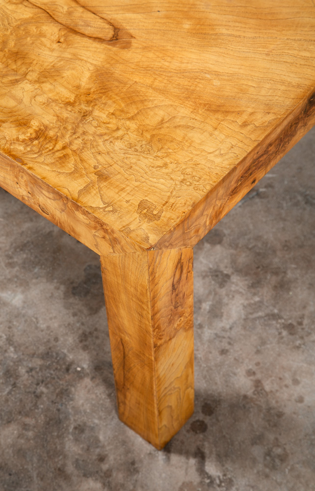 Mid Century Modern Side Table Olive Burl Milo Baughman Square Blonde Vintage End - Image 9
