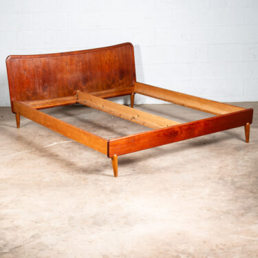 Mid Century Danish Modern Bed Frame Headboard Full Double Solid Teak Denmark Mcm