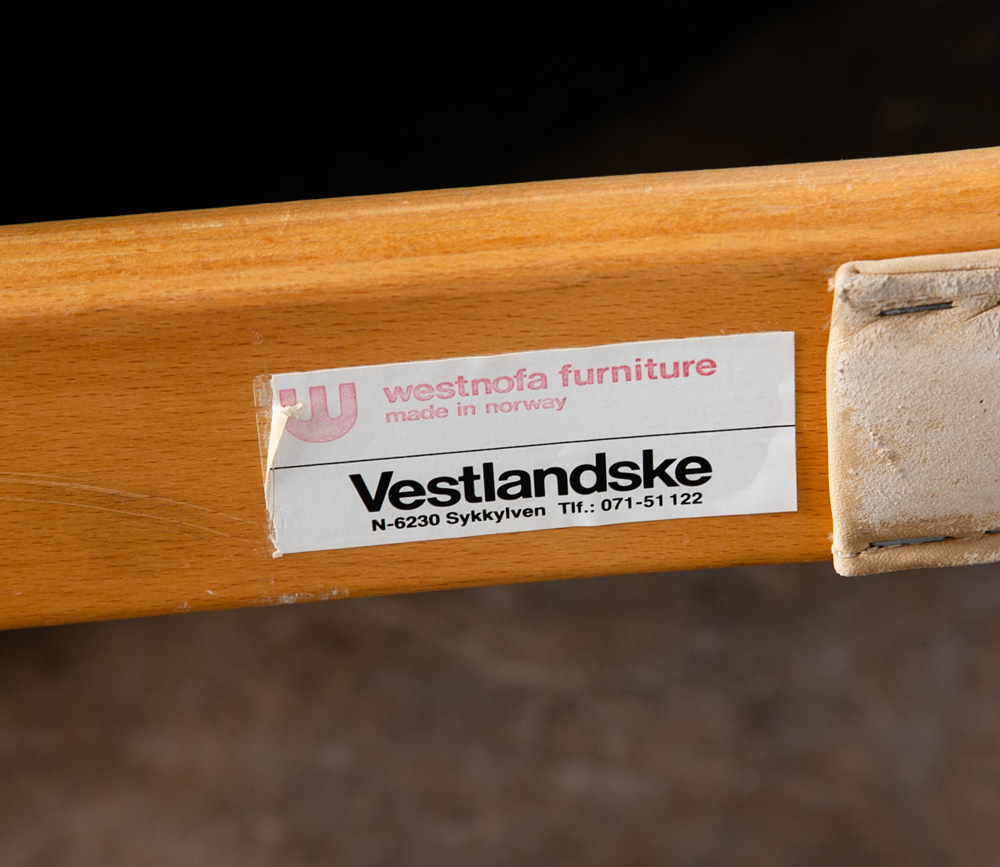 Mid Century Danish Modern Lounge Chair Chaise Black Leather Westnofa Reversible - Image 7