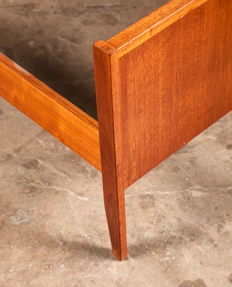 Mid Century Danish Modern Headboard Bed Frame Teak Double Size Storage - Image 12