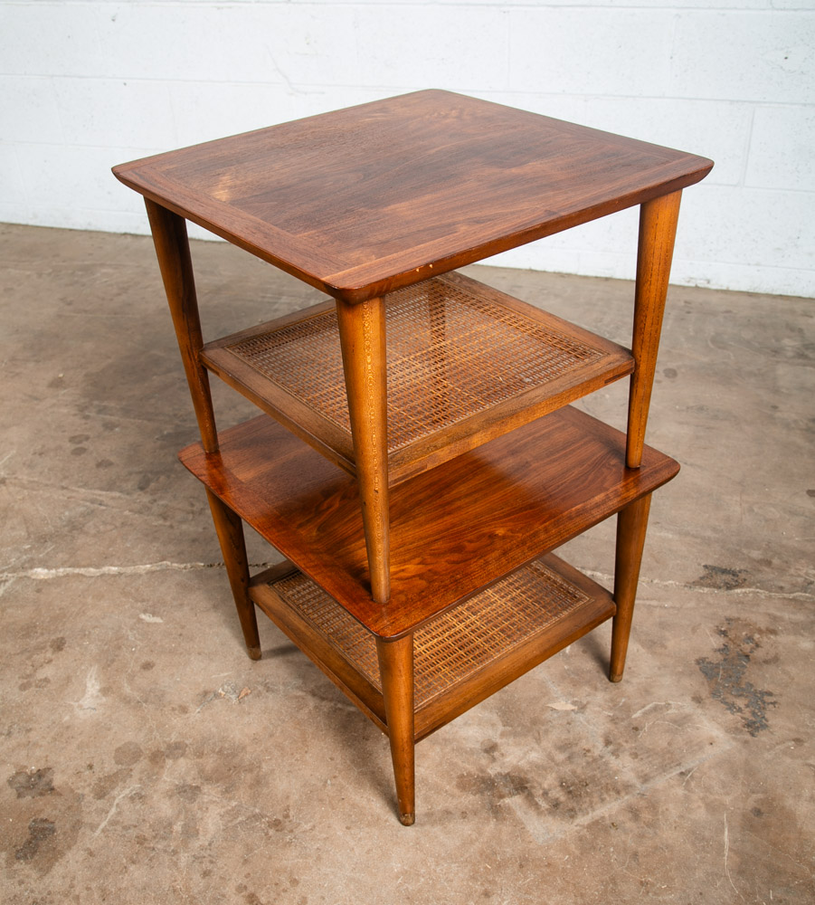 Mid Century Modern End Tables Side Lane Square Walnut Low Cube Nightstands Mcm - Image 11
