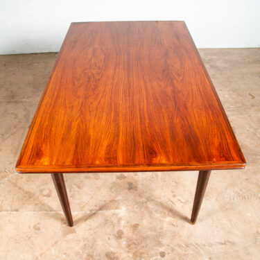 Mid Century Danish Modern Dining Table Brazilian Rosewood Extension 2 Draw Leaf