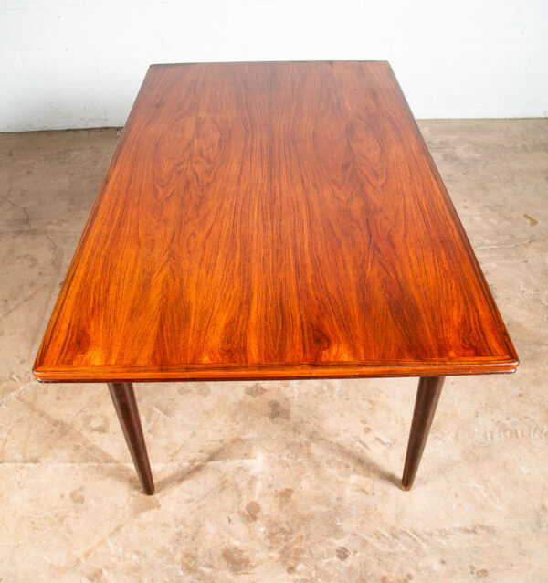 Mid Century Danish Modern Dining Table Brazilian Rosewood Extension 2 Draw Leaf