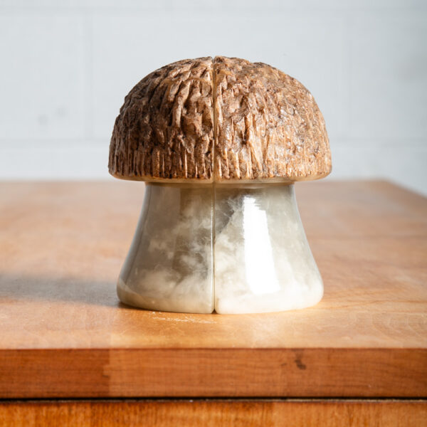 Mid Century Modern Bookends Solid Marble Heavy Abstract Magic Mushroom Book End - Image 4