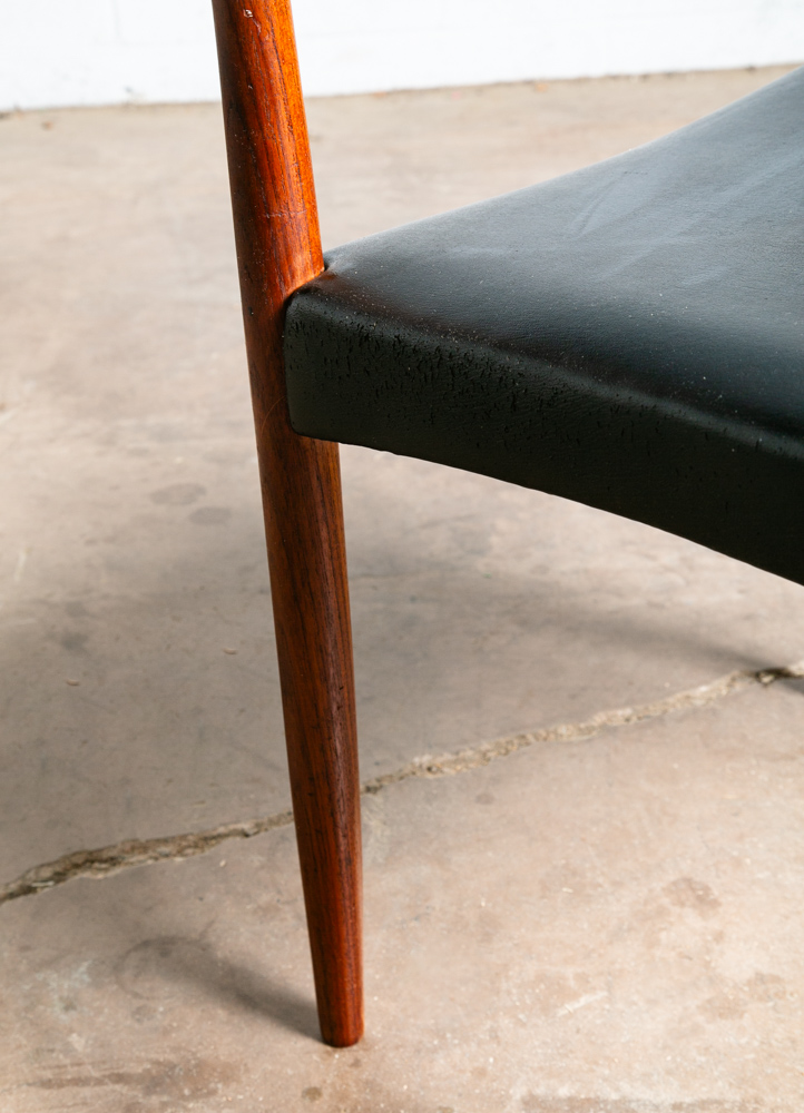 Mid Century Danish Modern Dining Chair Randers Solid Teak Black Rosewood Vintage - Image 9
