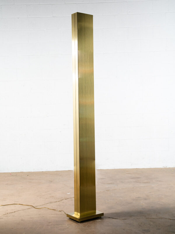 Mid Century Modern Floor Skyscraper Lamp set Casella Lighting Brass Gold Pair Halogen Mcm Two Tall Italy - Image 3