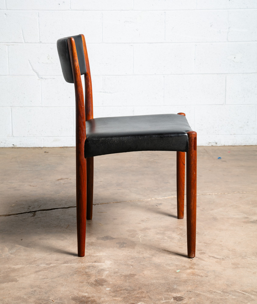 Mid Century Danish Modern Dining Chair Randers Solid Teak Black Rosewood Vintage - Image 4