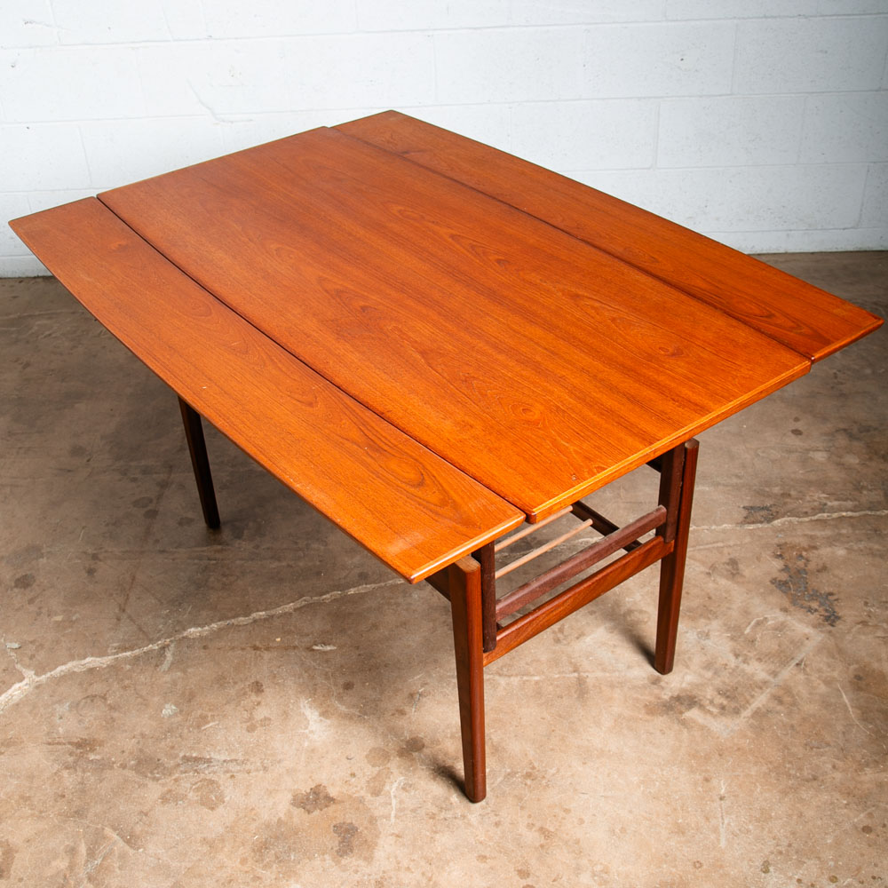 Mid Century Danish Modern Coffee Table Teak Elevator Dining Transforming Denmark