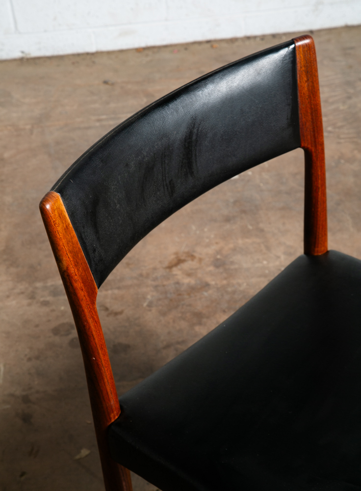 Mid Century Danish Modern Dining Chair Randers Solid Teak Black Rosewood Vintage - Image 7