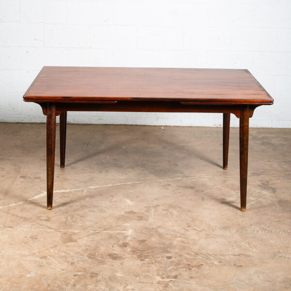 Mid Century Danish Modern Dining Table Brazilian Rosewood Extension 2 Draw Leaf - Image 9