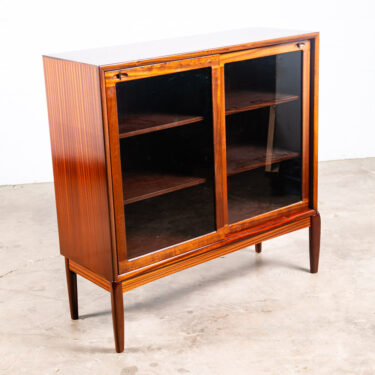 Mid Century Danish Modern Display China Cabinet Glass Wood HW Klein Bramin Shelf