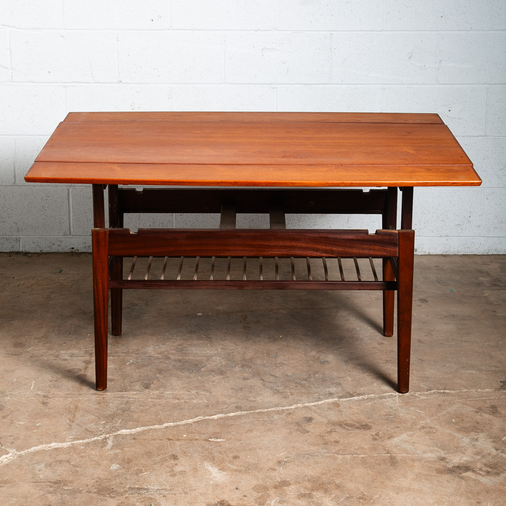 Mid Century Danish Modern Coffee Table Teak Elevator Dining Transforming Denmark - Image 7