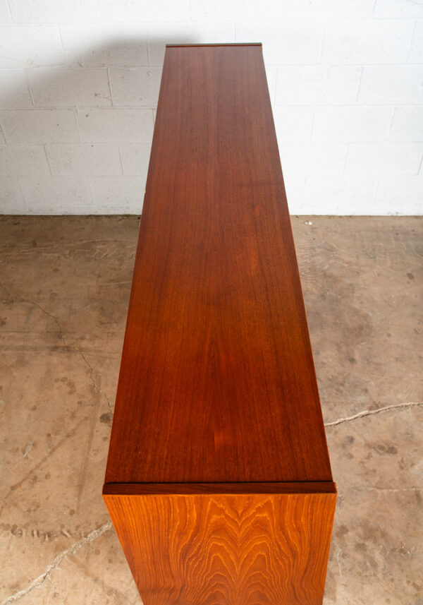 Mid Century Danish Modern Credenza Sideboard Teak Rosewood Bar 3 Drawers Shelf - Image 7