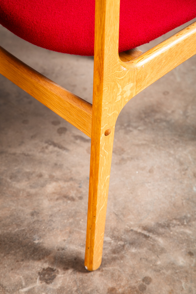 Mid Century Danish Modern Dining Chairs Set 4 Oak Erik Buch #49 Red Denmark NM - Image 12