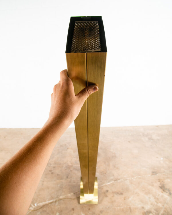 Mid Century Modern Floor Skyscraper Lamp set Casella Lighting Brass Gold Pair Halogen Mcm Two Tall Italy - Image 4