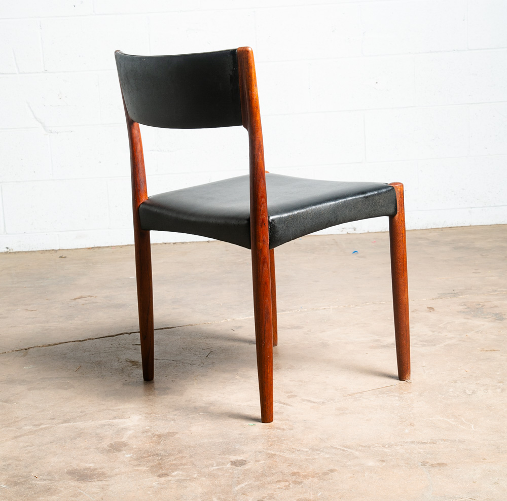 Mid Century Danish Modern Dining Chair Randers Solid Teak Black Rosewood Vintage - Image 3
