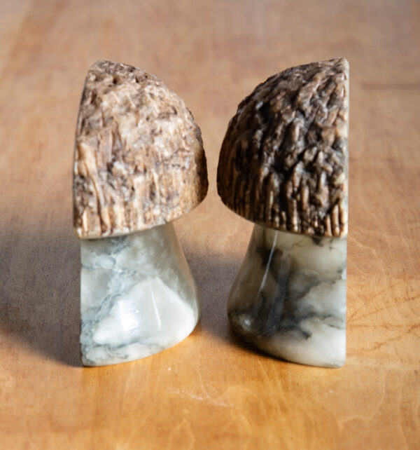 Mid Century Modern Bookends Solid Marble Heavy Abstract Magic Mushroom Book End - Image 8