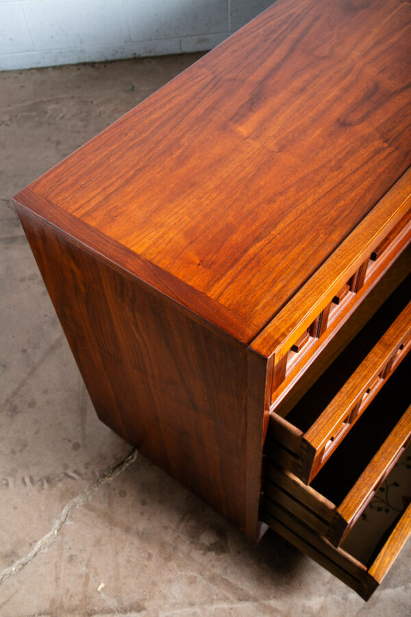 Mid Century Modern Credenza Dresser 12 Drawer Solid Walnut Vintage Cabinet 93" - Image 5