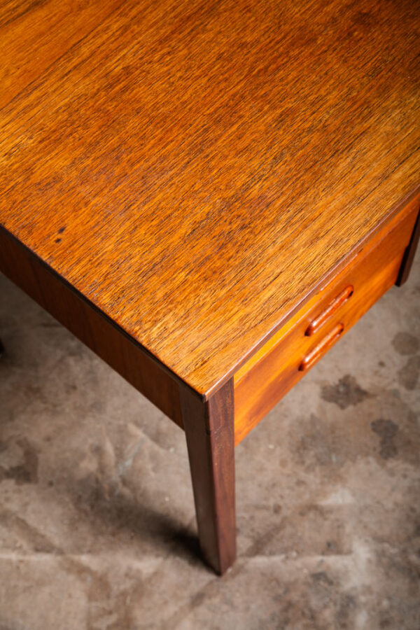 Mid Century Danish Modern Desk Executive Teak 6 Drawer Wood Denmark Vintage Mcm - Image 6