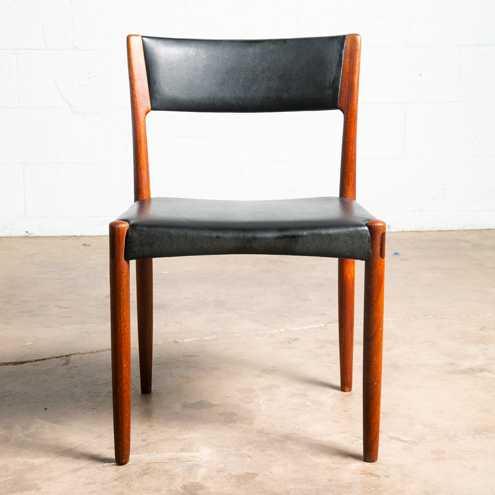 Mid Century Danish Modern Dining Chair Randers Solid Teak Black Rosewood Vintage - Image 2