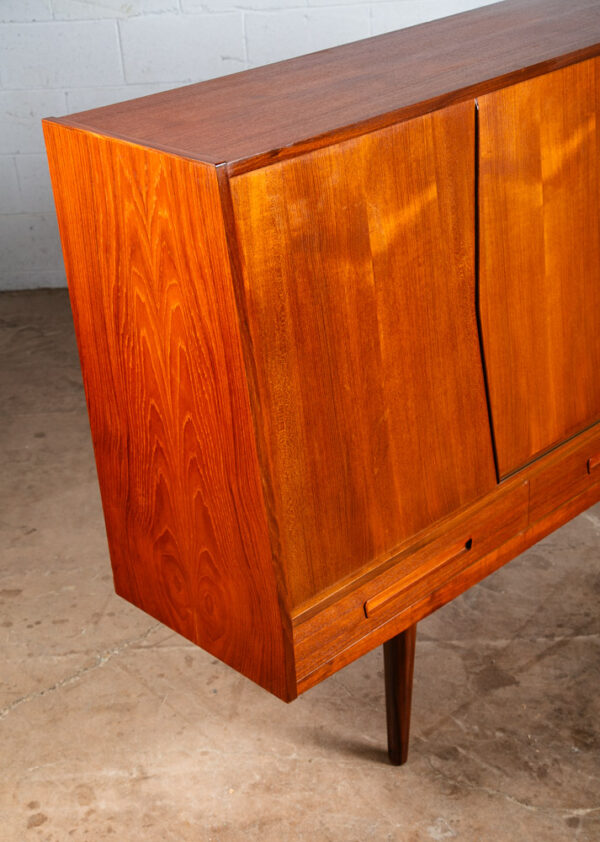 Mid Century Danish Modern Credenza Sideboard Teak Rosewood Bar 3 Drawers Shelf - Image 9