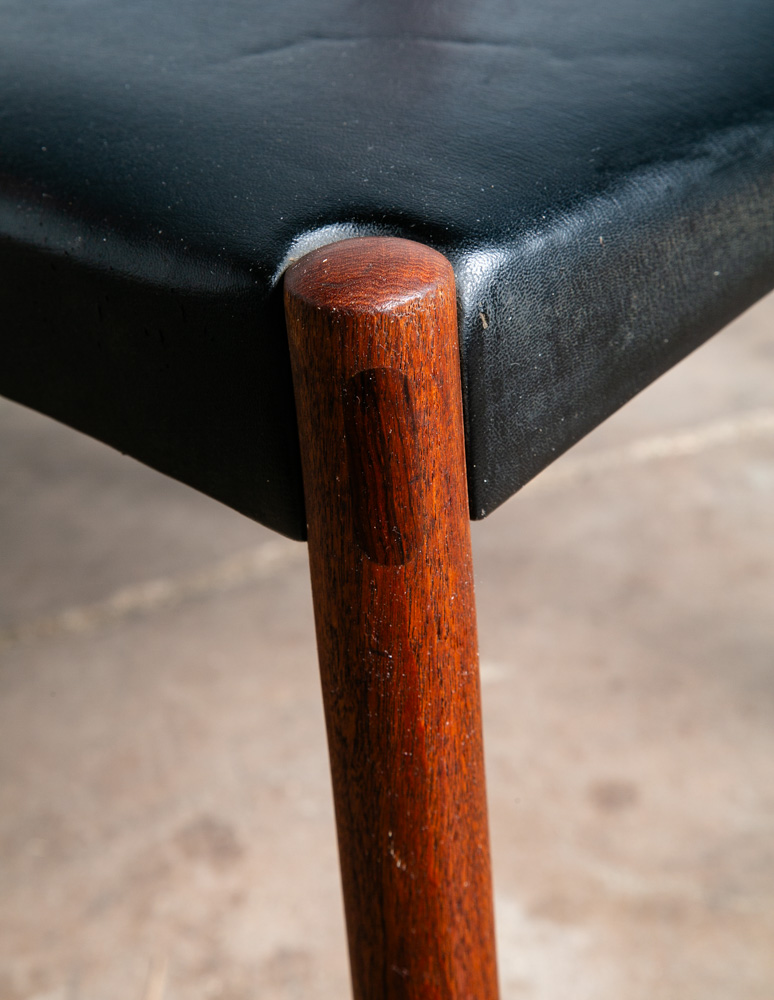 Mid Century Danish Modern Dining Chair Randers Solid Teak Black Rosewood Vintage - Image 10
