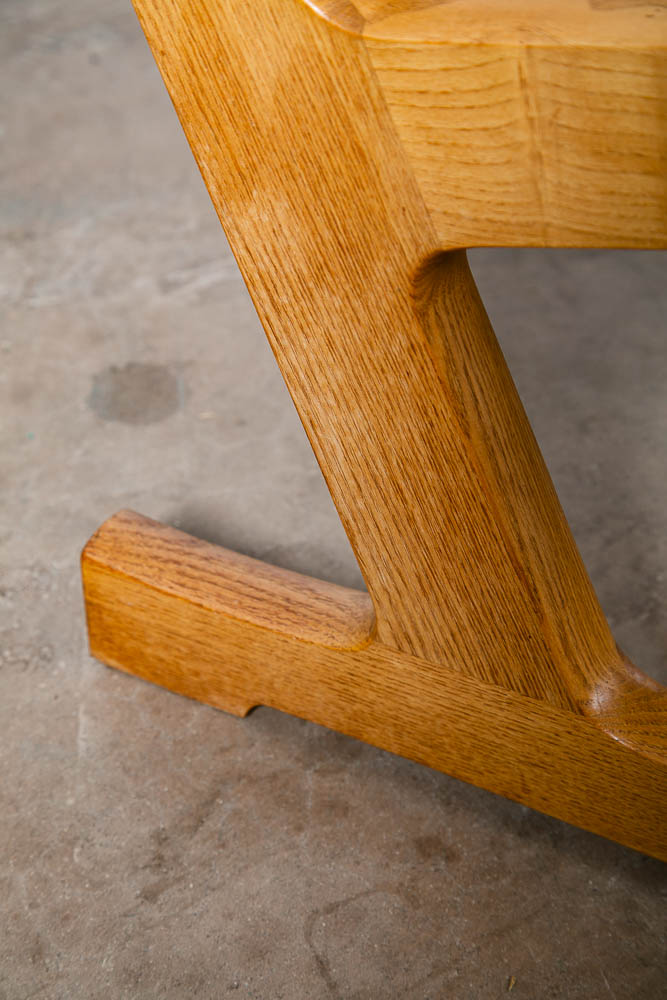 Mid Century Danish Modern Lounge Chair France Son Solid Oak Adrian Heath White - Image 8