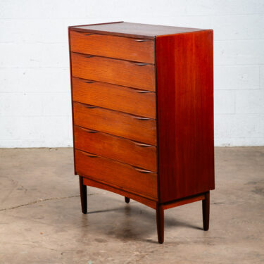 Mid Century Danish Modern Highboy Dresser 6 Drawer Teak Handles Denmark Tall Mcm Tall High Chest