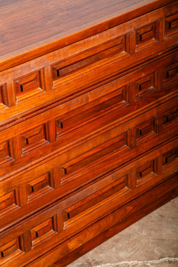 Mid Century Modern Credenza Dresser 12 Drawer Solid Walnut Vintage Cabinet 93" - Image 10