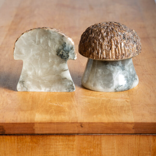Mid Century Modern Bookends Solid Marble Heavy Abstract Magic Mushroom Book End - Image 3