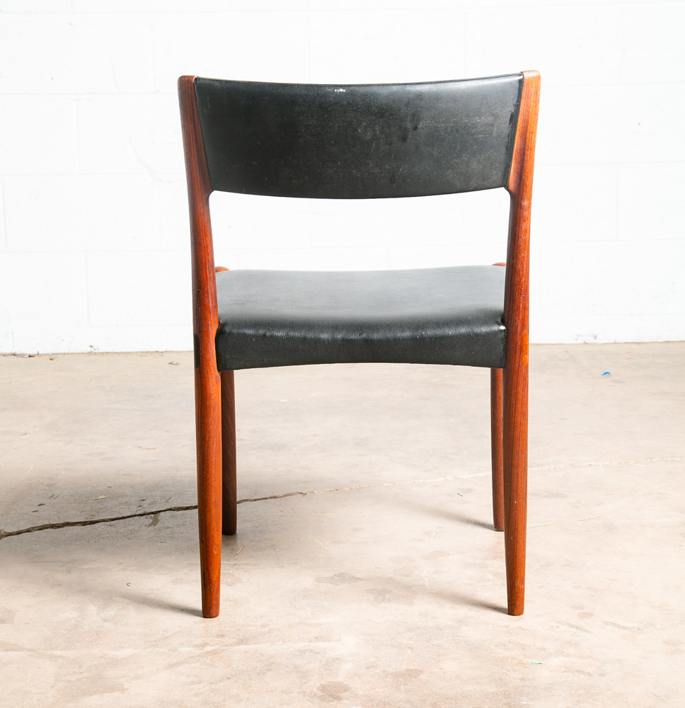 Mid Century Danish Modern Dining Chair Randers Solid Teak Black Rosewood Vintage - Image 6