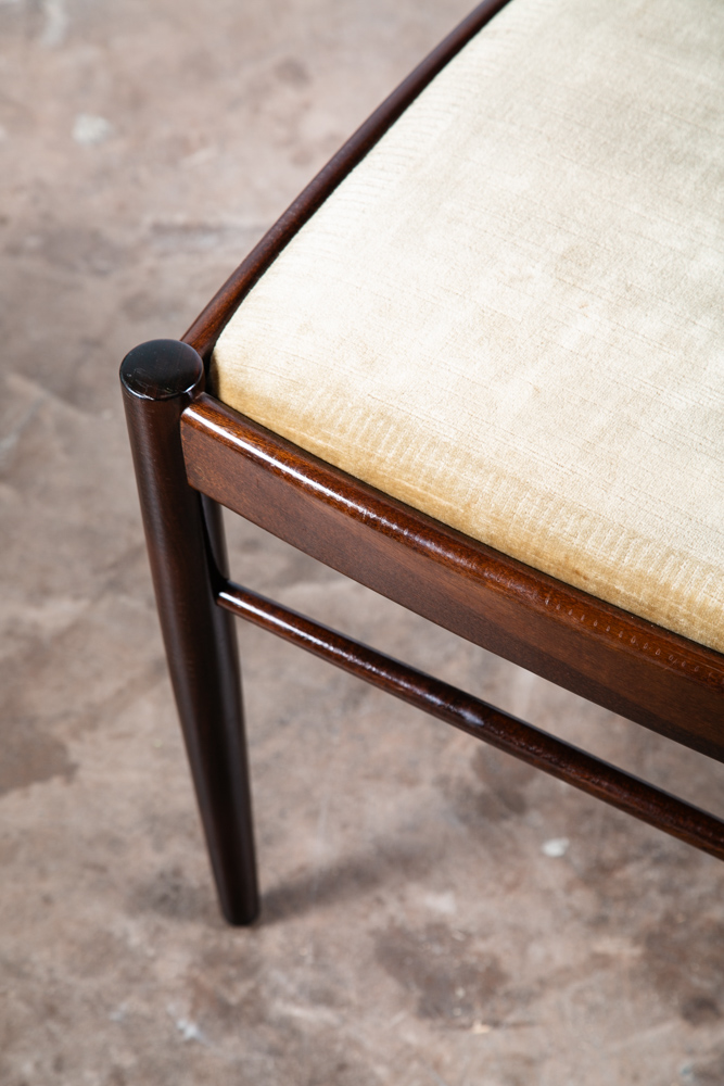 Mid Century Danish Modern Dining Chairs Set High back HW Klein Bramin Velvet Mcm - Image 7