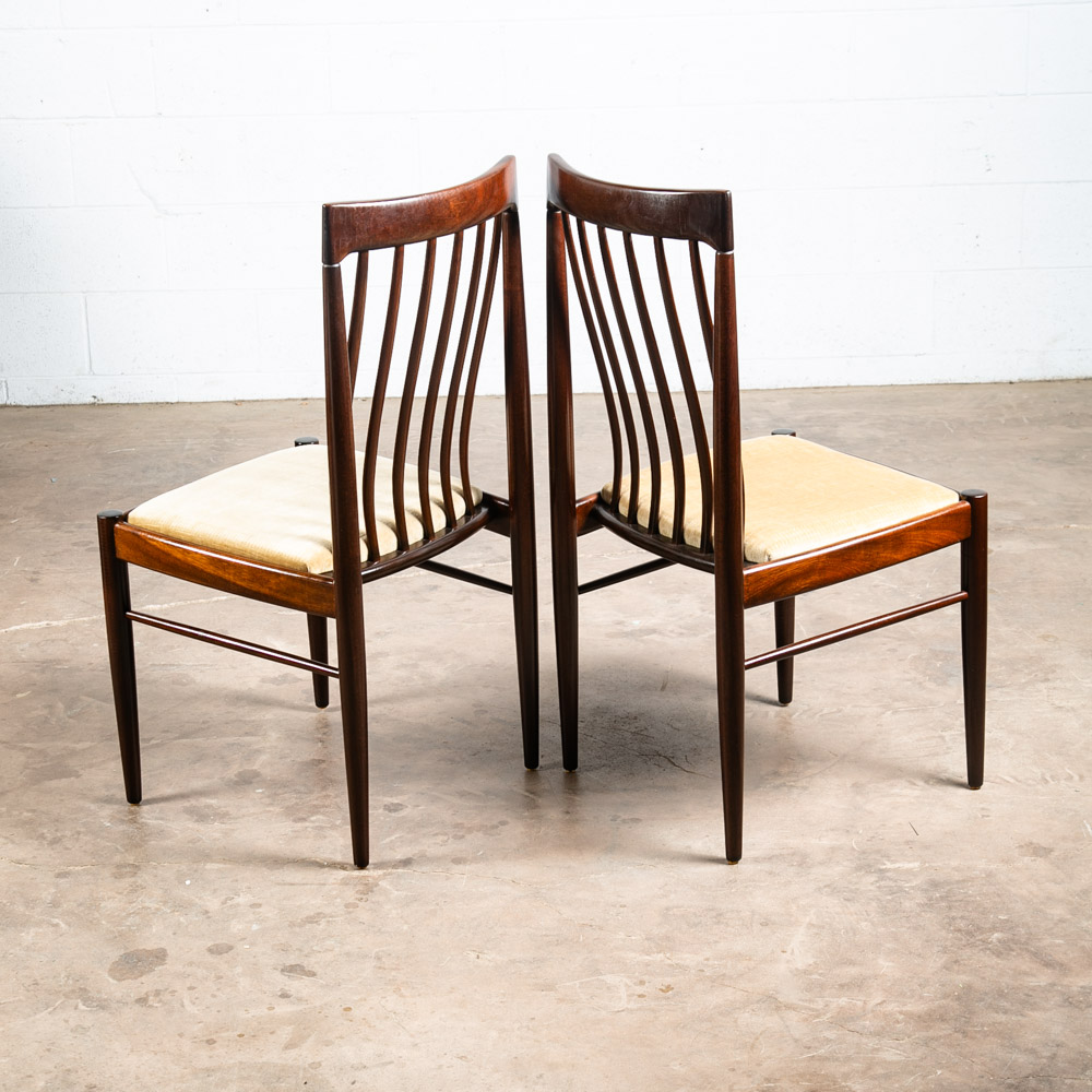 Mid Century Danish Modern Dining Chairs Set High back HW Klein Bramin Velvet Mcm - Image 3