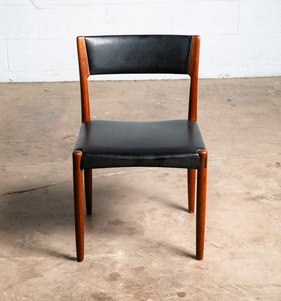 Mid Century Danish Modern Dining Chair Randers Solid Teak Black Rosewood Vintage - Image 5
