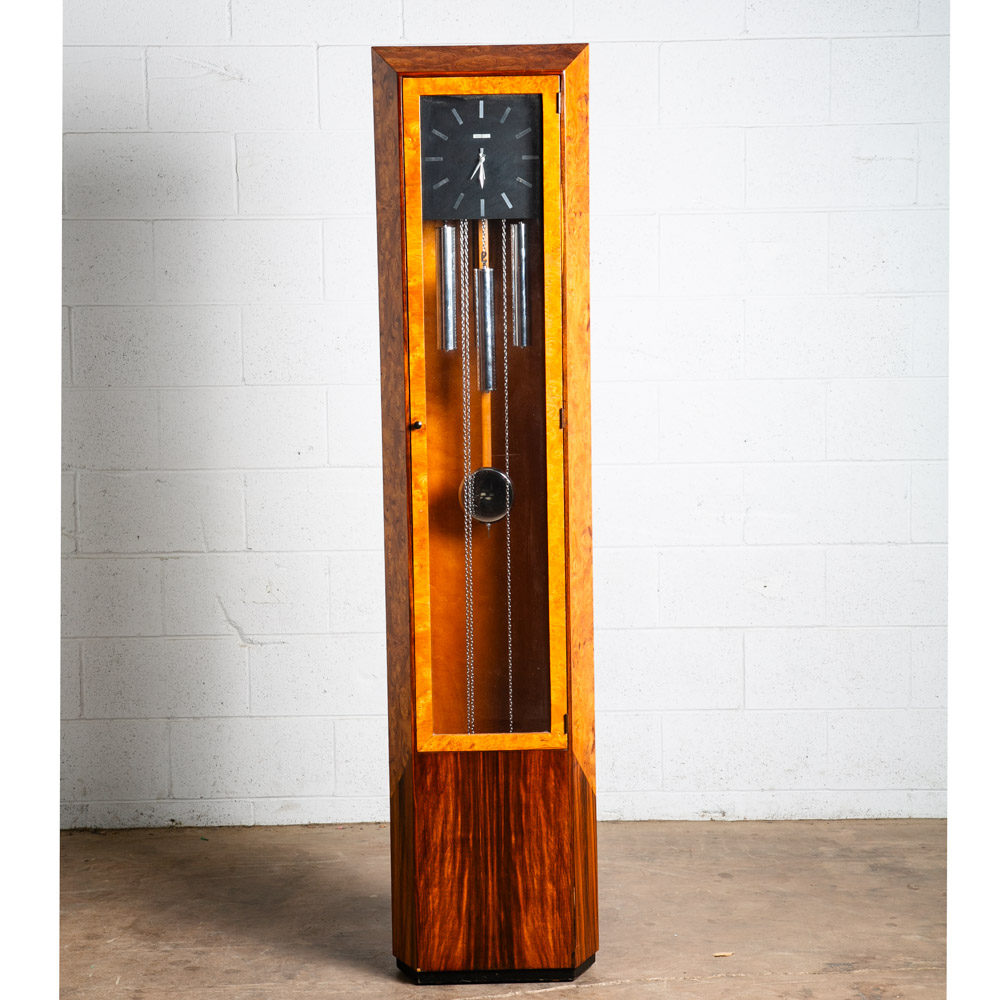 Mid Century Modern Grandfather Clock Rosewood Burl George Nelson Howard Miller