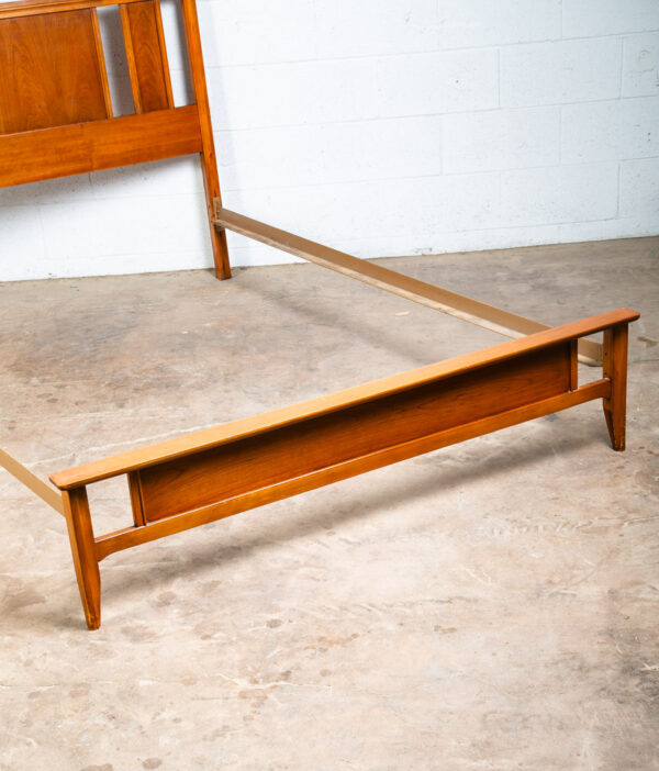 Mid Century Modern Bed Frame Headboard Footboard Full Size Danish Vintage Cherry - Image 7