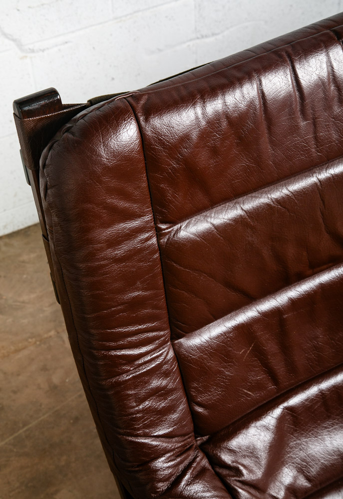 Mid Century Danish Modern Lounge Chairs Brown Leather Ingmar Relling Arms Mcm - Image 12