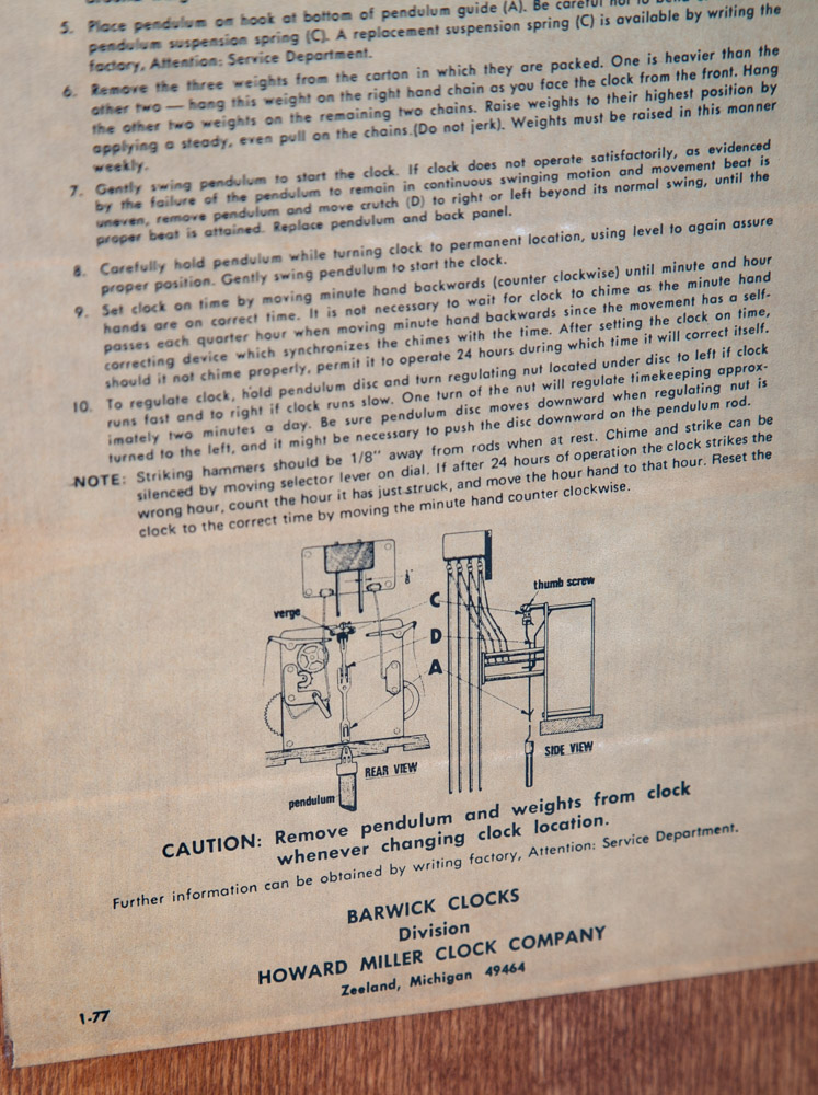 Mid Century Modern Grandfather Clock Rosewood Burl George Nelson Howard Miller - Image 9