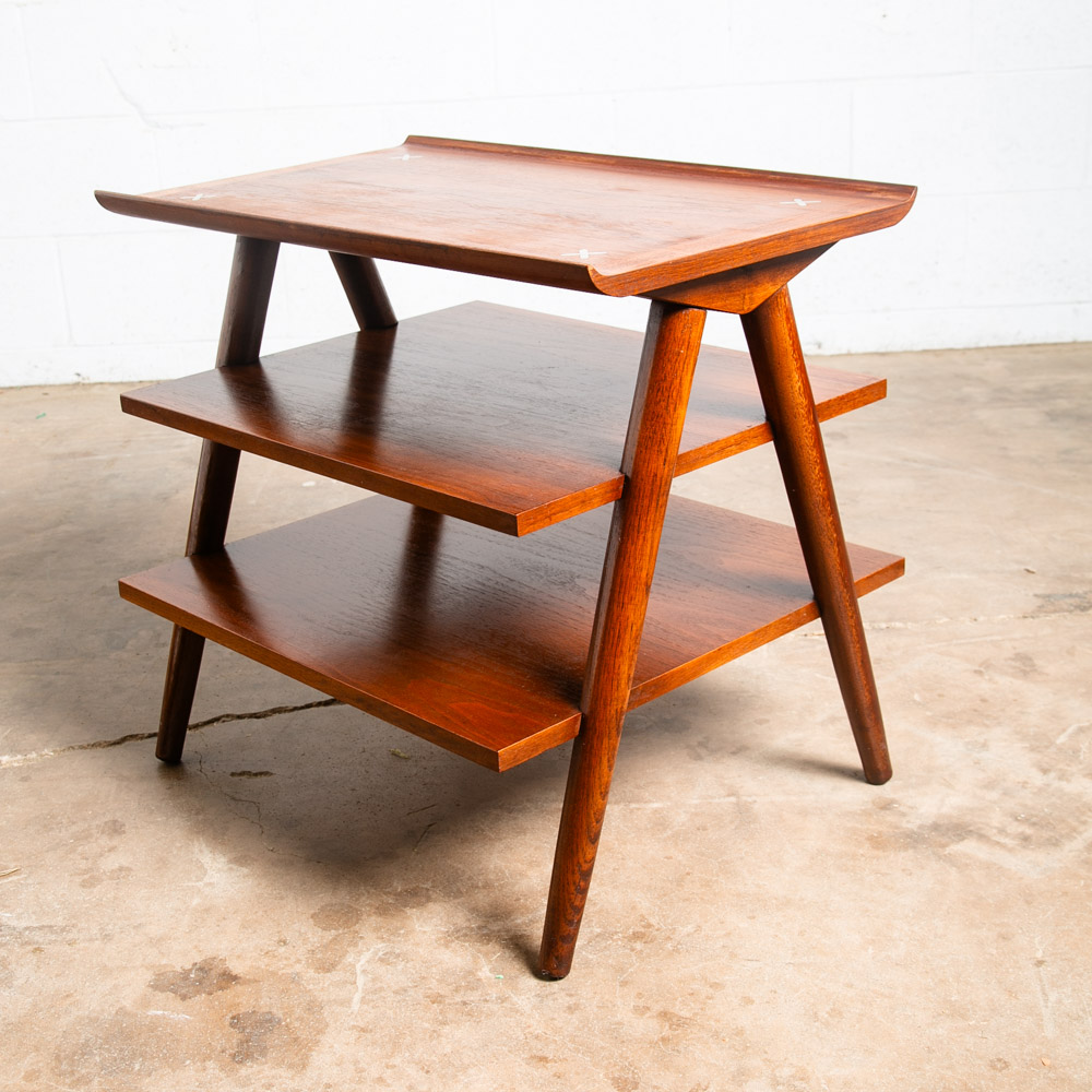 Mid Century Modern End Side 3 Tier Table Nightstand American Martinsville Dania - Image 3
