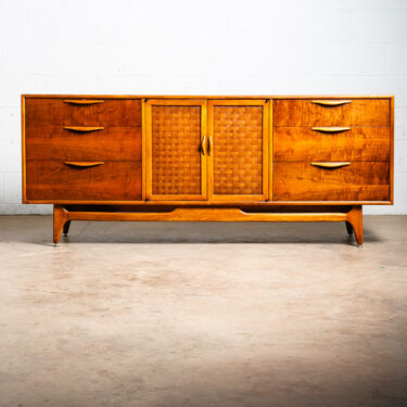 Mid Century Modern Credenza Dresser 9 Drawer Walnut Lane Perception Drawer Mcm